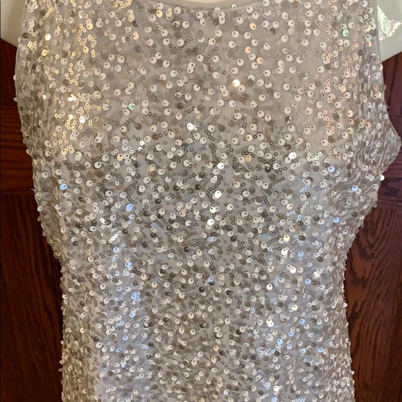 WHBM silver sequin cocktail party dress. Sz. 12. - Picture 2 of 4